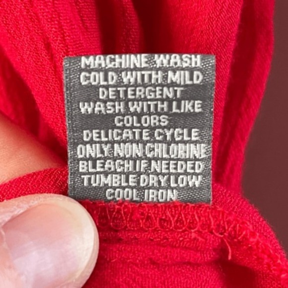 NEIMAN MARCUS Red Oversized Boho Peasant Style Blouse, Small - Picture 6 of 7